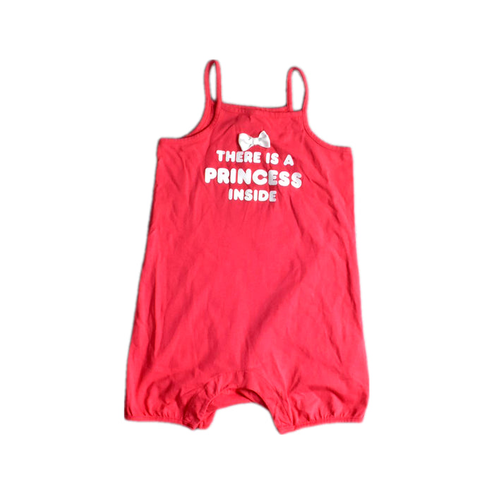 A Red Sleeveless Rompers from Orchestra in size 3T for girl. (Front View)
