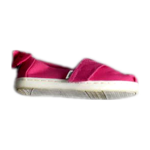 A Pink Slip Ons from Toms in size 18-24M for girl. (Front View)