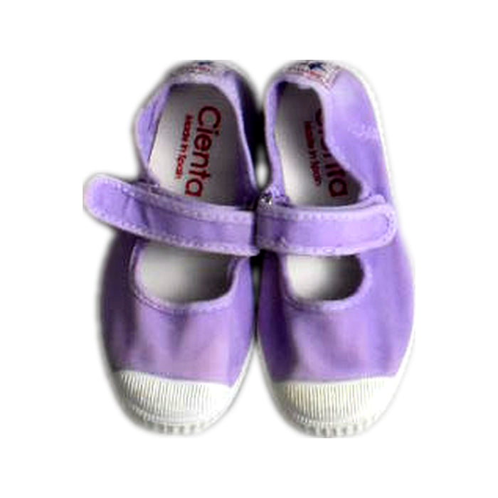 A Purple Flats from Cienta in size 3T for girl. (Back View)