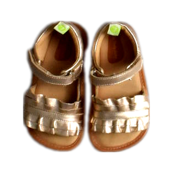 A Gold Sandals from Tip Toey Joey in size 18-24M for girl. (Back View)