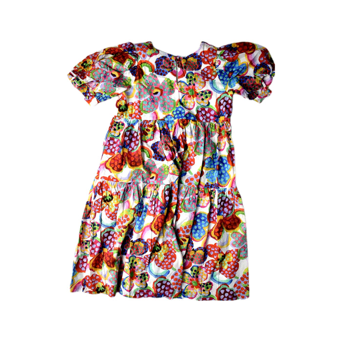 A Multicolour Short Sleeve Dresses from Bochechas in size 8Y for girl. (Back View)