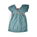 A Teal Short Sleeve Dresses from Chateau de Sable in size 12Y for girl. (Back View)