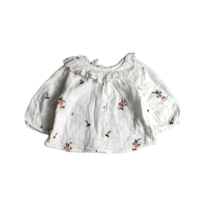 A White Long Sleeve Tops from Louise Misha in size 3-6M for girl. (Front View)