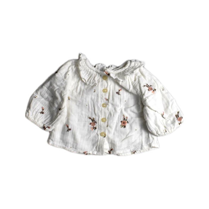 A White Long Sleeve Tops from Louise Misha in size 3-6M for girl. (Back View)