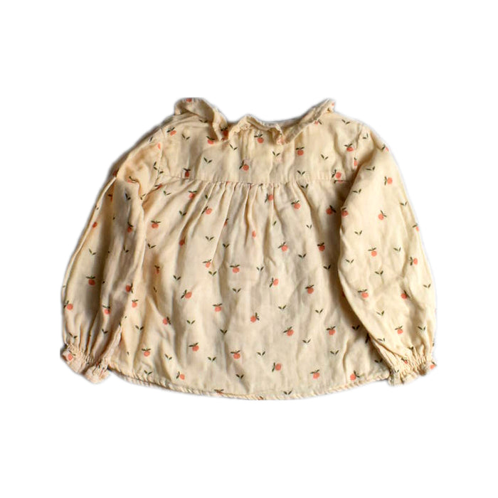 A Beige Long Sleeve Shirts from Bonheur du Jour in size 2T for girl. (Back View)