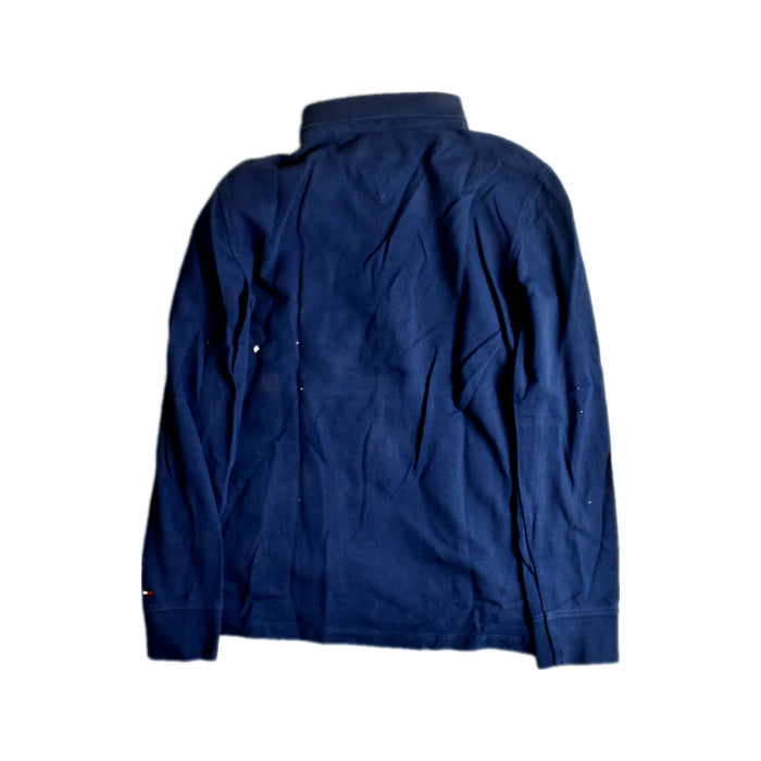 A Navy Long Sleeve Polos from Tommy Hilfiger in size 10Y for boy. (Back View)