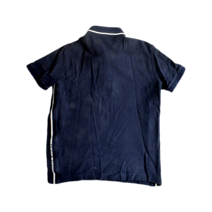 A Navy Short Sleeve Polos from Armani in size 12Y for boy. (Back View)