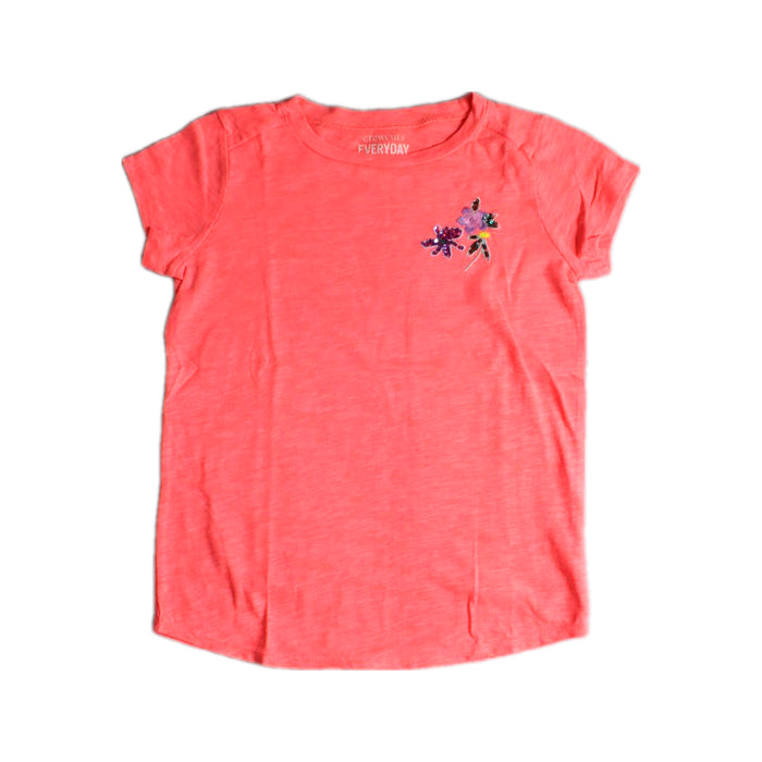 A Pink Short Sleeve Tops from Crewcuts in size 10Y for girl. (Front View)