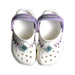 A White Sandals from Crocs in size 4T for girl. (Back View)