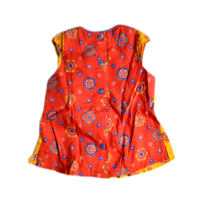 A Red Sleeveless Dresses from Kenzo in size 5T for girl. (Back View)