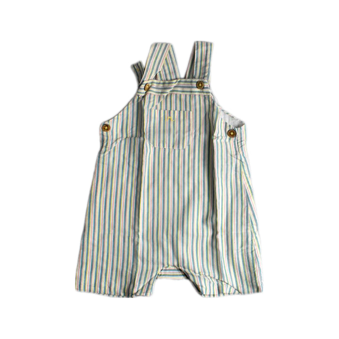 A Green Overall Shorts from Château de Sable in size 6-12M for neutral. (Front View)