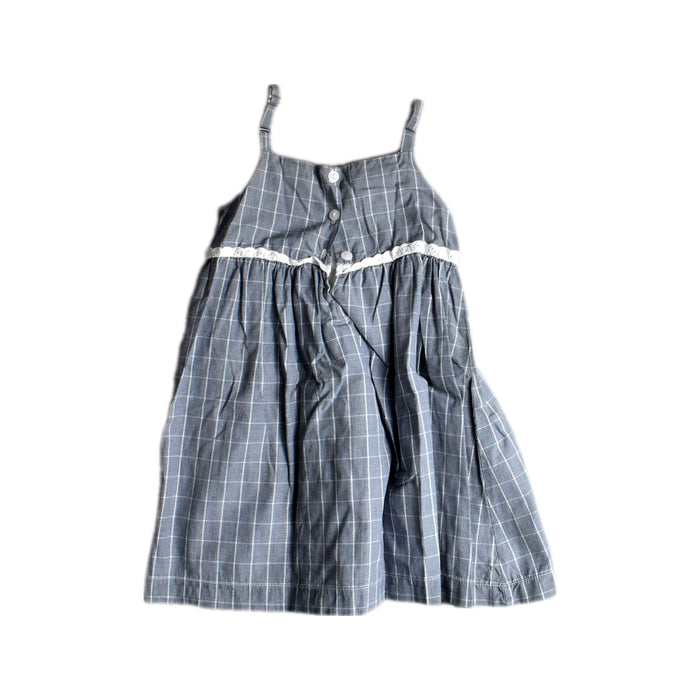 A Blue Sleeveless Dresses from Trousseau Petit in size 2T for girl. (Back View)