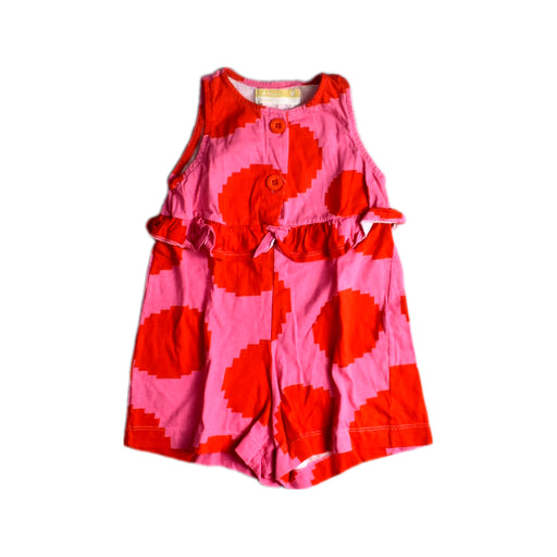 A Red Sleeveless Rompers from Fábula in size 4T for girl. (Front View)