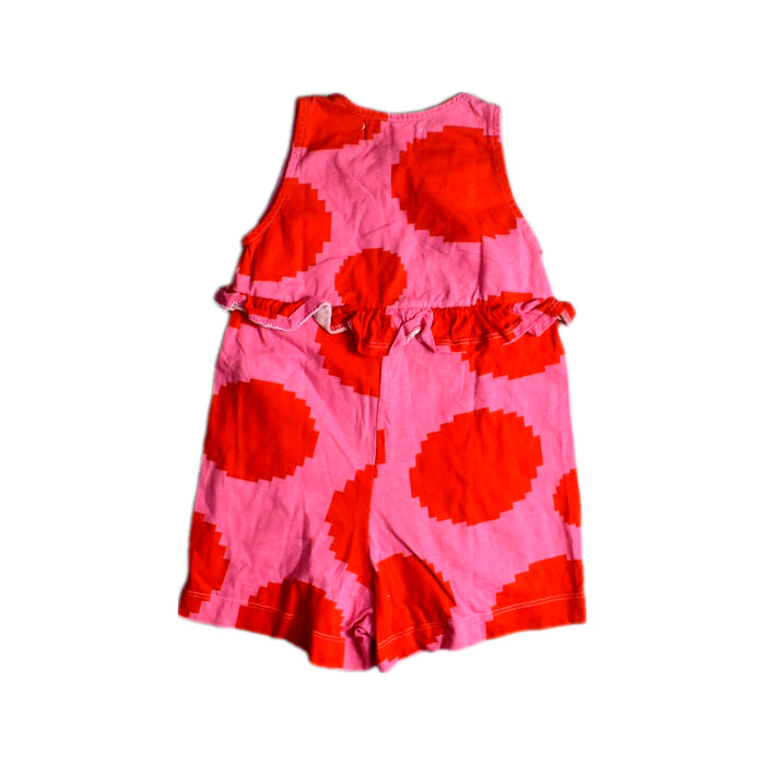A Red Sleeveless Rompers from Fábula in size 4T for girl. (Back View)