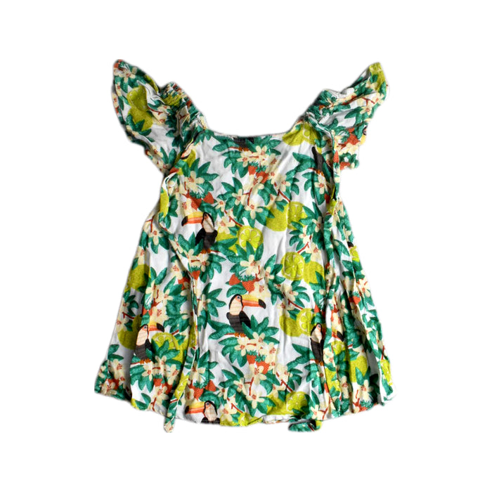 A Multicolour Short Sleeve Dresses from Fábula in size 4T for girl. (Back View)