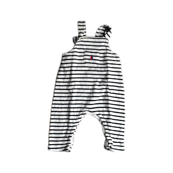 A White Long Overalls from Petit Bateau in size 3-6M for girl. (Front View)