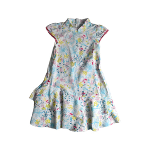 A Multicolour Short Sleeve Dresses from Le Petit Society in size 6T for girl. (Front View)