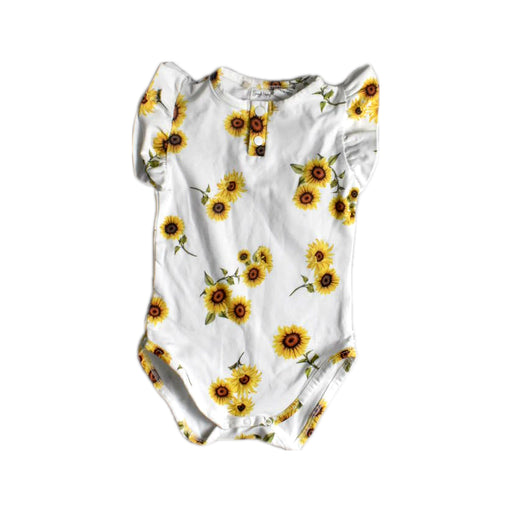 A White Short Sleeve Bodysuits from Snuggle Hunny Kids in size 6-12M for girl. (Front View)