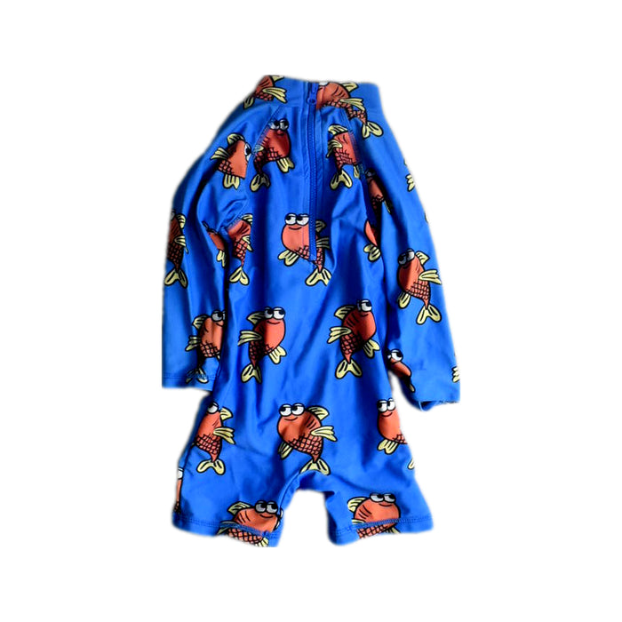 A Blue Rash Guards from Seed in size 6-12M for boy. (Back View)