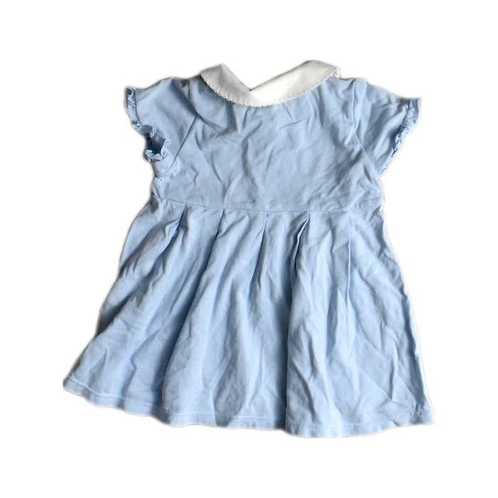 A Blue Short Sleeve Dresses from Balabala in size 6-12M for girl. (Back View)