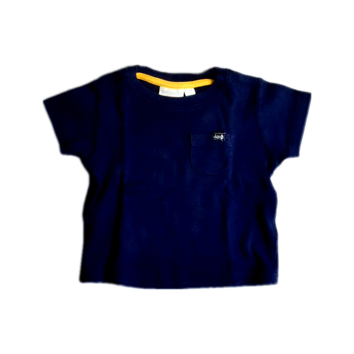 A Navy Short Sleeve T Shirts from Jojo Maman Bébé in size 12-18M for boy. (Front View)