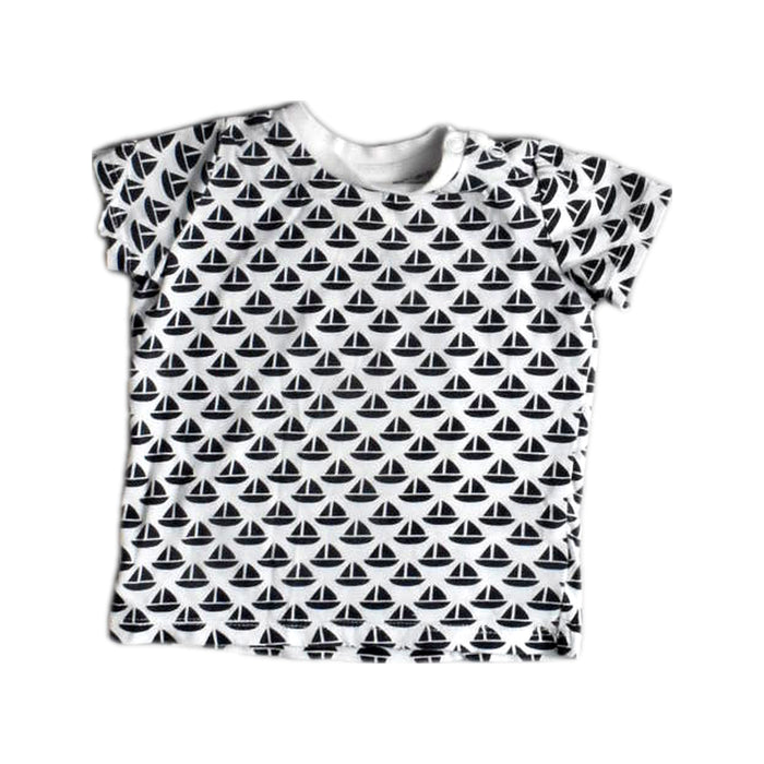 A White Short Sleeve T Shirts from Seed in size 0-3M for boy. (Front View)