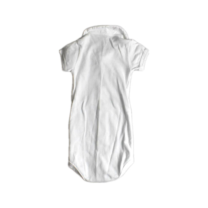 A White Short Sleeve Bodysuits from Petit Bateau in size 3-6M for boy. (Back View)