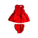 A Red Dress Sets from Château de Sable in size 3-6M for girl. (Front View)