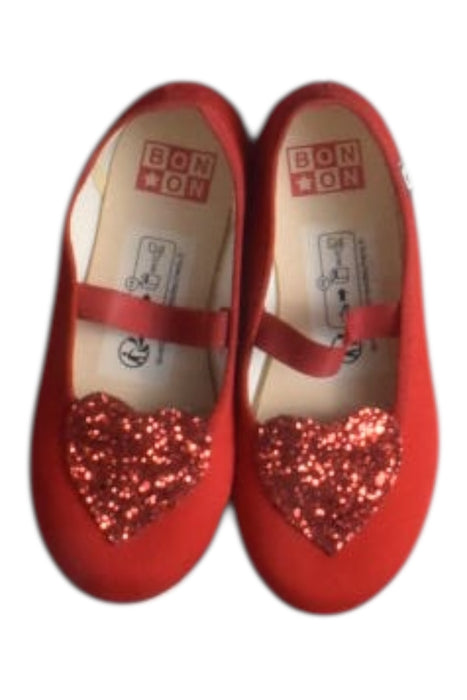 A Red Flats from Bonton in size 4T for girl. (Back View)