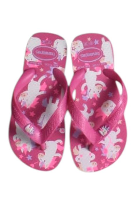 A Pink Flip Flops from Havaianas in size 5T for girl. (Back View)
