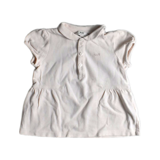 A White Short Sleeve Polos from Cyrillus in size 3T for girl. (Front View)