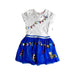 A White Short Sleeve Dresses from Monsoon in size 3T for girl. (Front View)