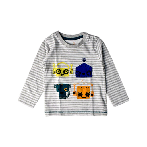 A Grey Long Sleeve T Shirts from Mothercare in size 6-12M for boy. (Front View)