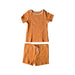 A Orange Shorts Sets from Mori in size 18-24M for boy. (Front View)