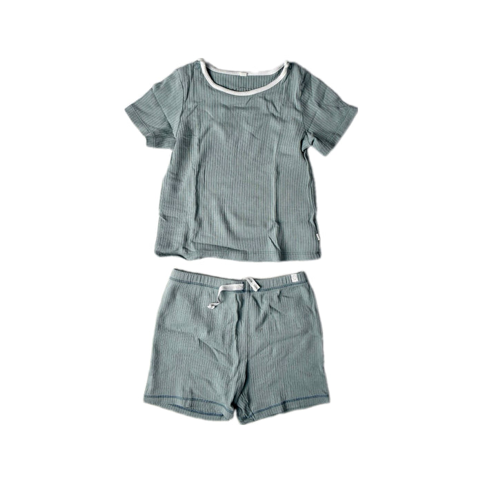 A Teal Shorts Sets from Mori in size 18-24M for neutral. (Front View)