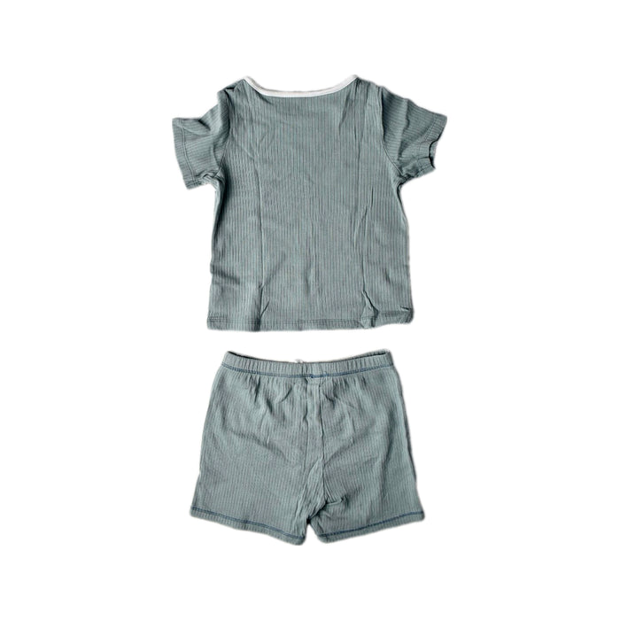 A Teal Shorts Sets from Mori in size 18-24M for neutral. (Back View)