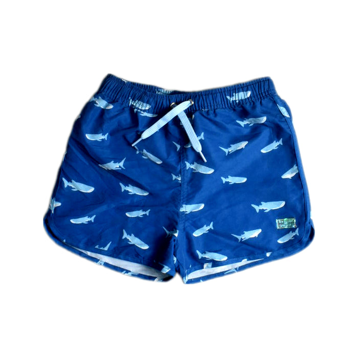 A Blue Shorts from Le Petit Society in size 7Y for boy. (Front View)