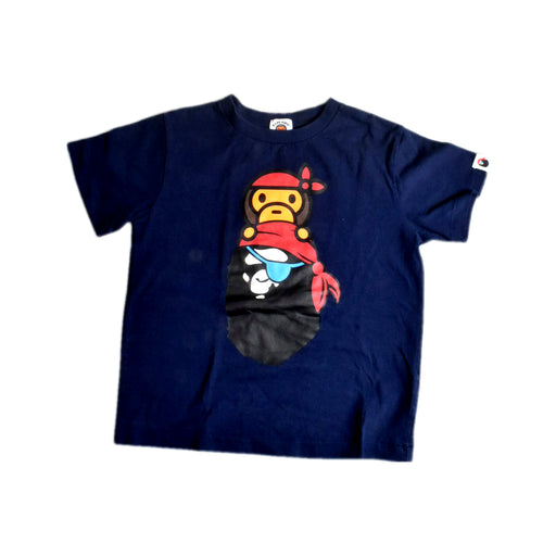 A Blue Short Sleeve T Shirts from Bape by A Bathing Ape in size 7Y for boy. (Front View)