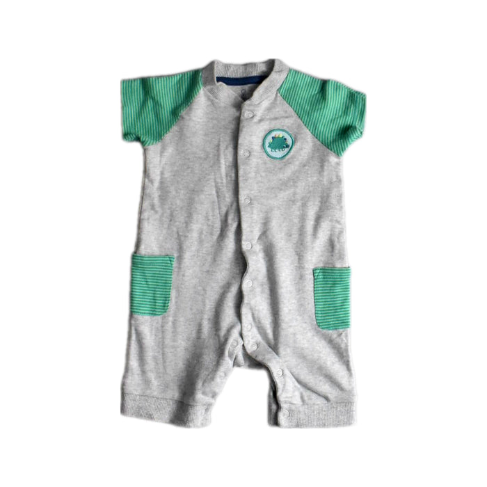 A Grey Long Sleeve Rompers from Mothercare in size 6-12M for boy. (Front View)
