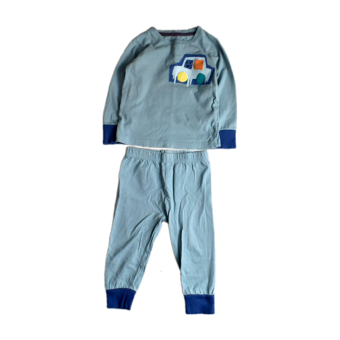 A Blue Pyjama Sets from Mothercare in size 12-18M for boy. (Front View)