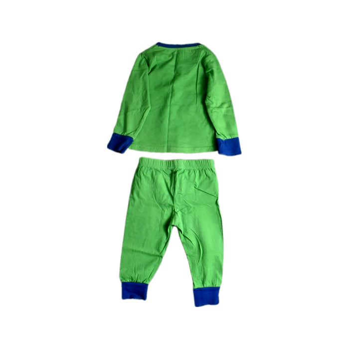 A Green Pyjama Sets from Mothercare in size 12-18M for boy. (Back View)
