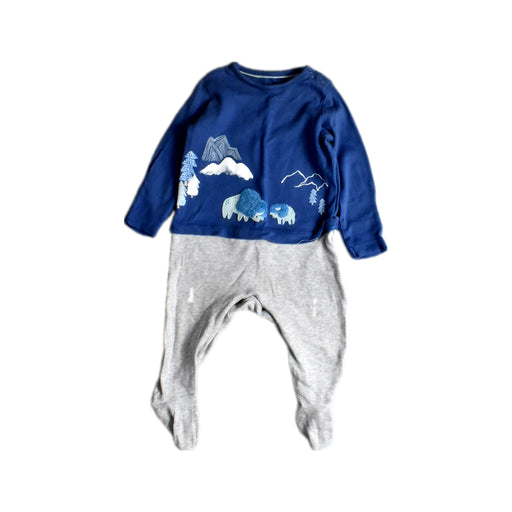 A Blue Long Sleeve Rompers from Mothercare in size 3-6M for boy. (Front View)