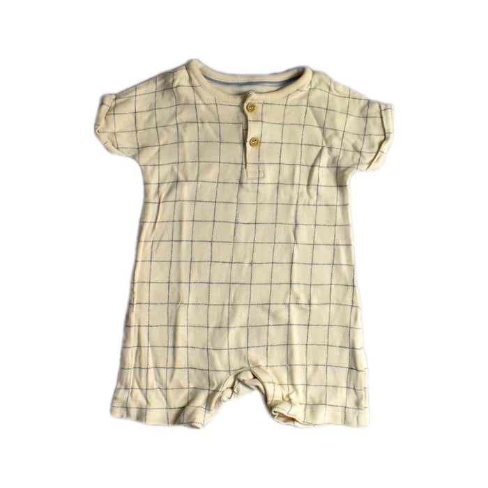 A Beige Short Sleeve Rompers from Mothercare in size 3-6M for girl. (Front View)