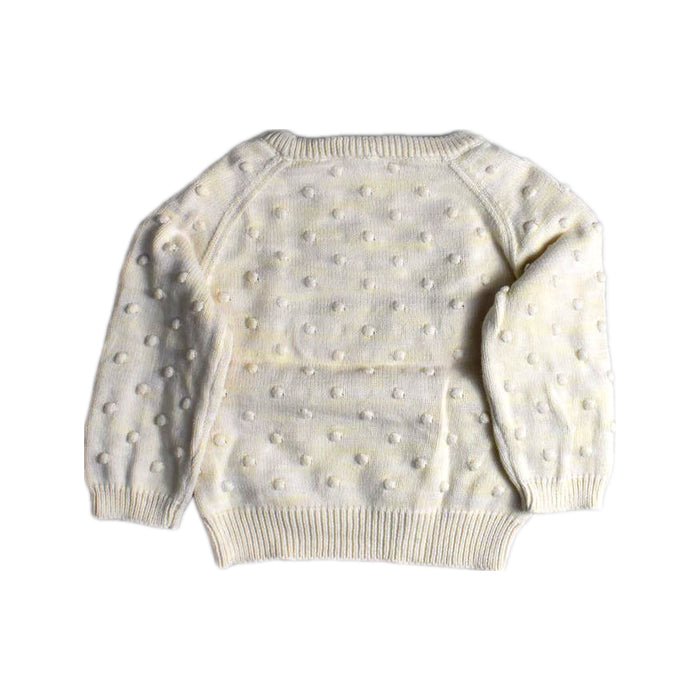 A Ivory Knit Sweaters from Jamie Kay in size 5T for girl. (Back View)