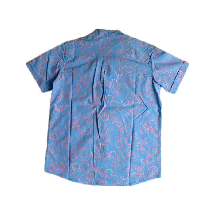 A Blue Short Sleeve Shirts from Le Petit Society in size 8Y for boy. (Back View)