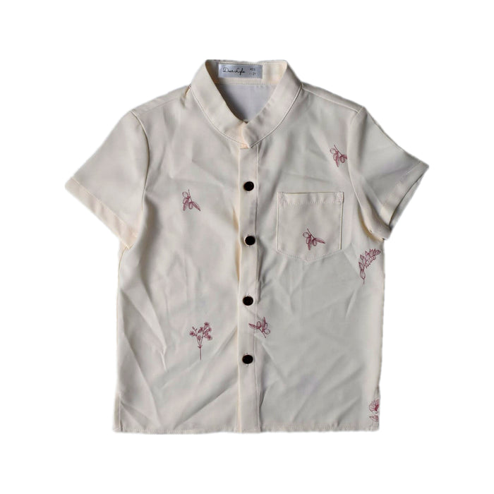 A Ivory Short Sleeve Shirts from Dear Lyla in size 18-24M for boy. (Front View)