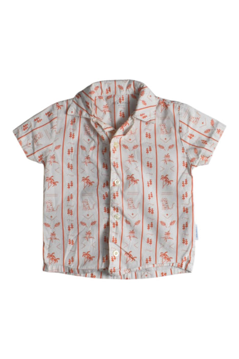 A White Short Sleeve Shirts from Sea Apple in size 6-12M for boy. (Front View)