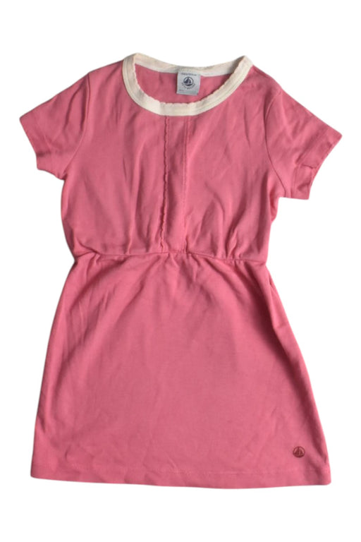 A White Short Sleeve Dresses from Petit Bateau in size 4T for girl. (Front View)