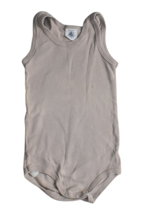 A White Sleeveless Bodysuits from Petit Bateau in size 6-12M for neutral. (Front View)