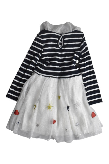 A Grey Long Sleeve Dresses from Petit Bateau in size 4T for girl. (Back View)